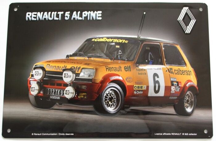 Plaque Métal RENAULT 5 Alpine