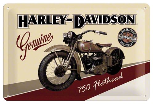photo n°1 : Plaque Métal HARLEY DAVIDSON 750 Flathead