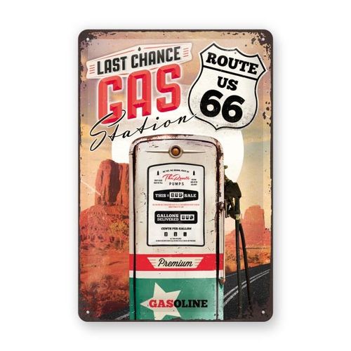photo n°1 : Plaque Métal Route US 66 Gasoline