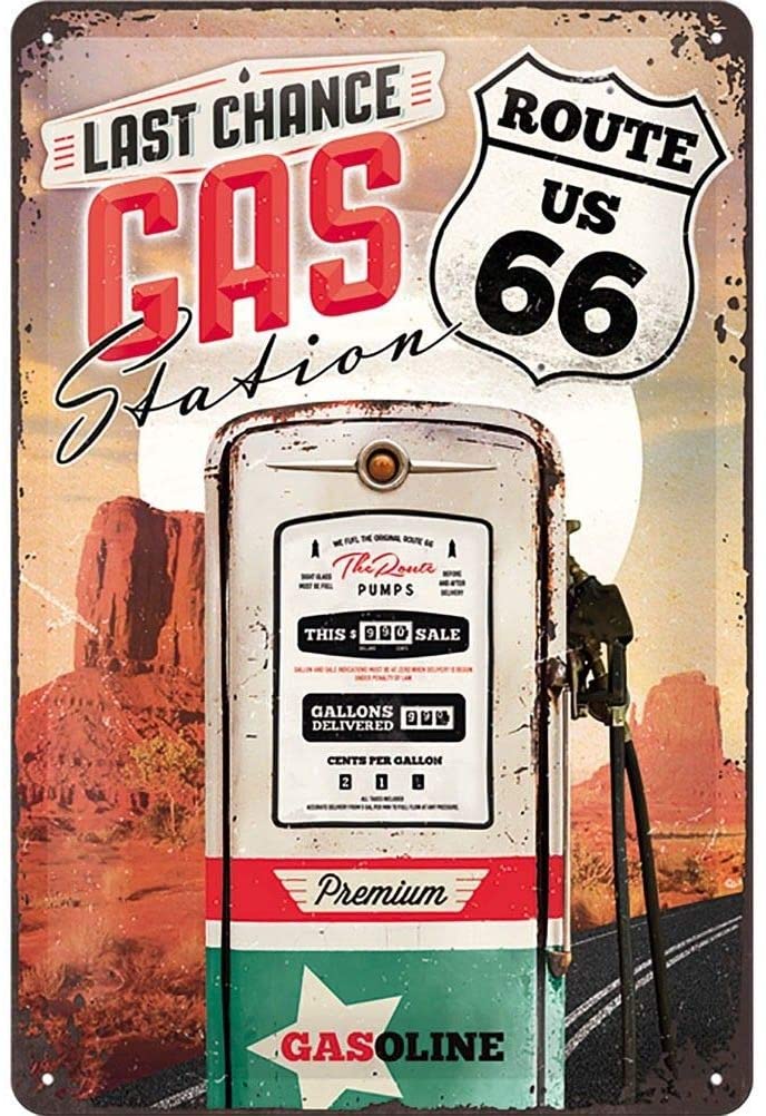 photo n°2 : Plaque Métal Route US 66 Gasoline