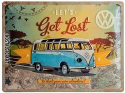 Plaque Métal VW Bulli - Let's Get Lost