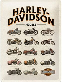 Plaque Métal HARLEY DAVIDSON - Model Chart
