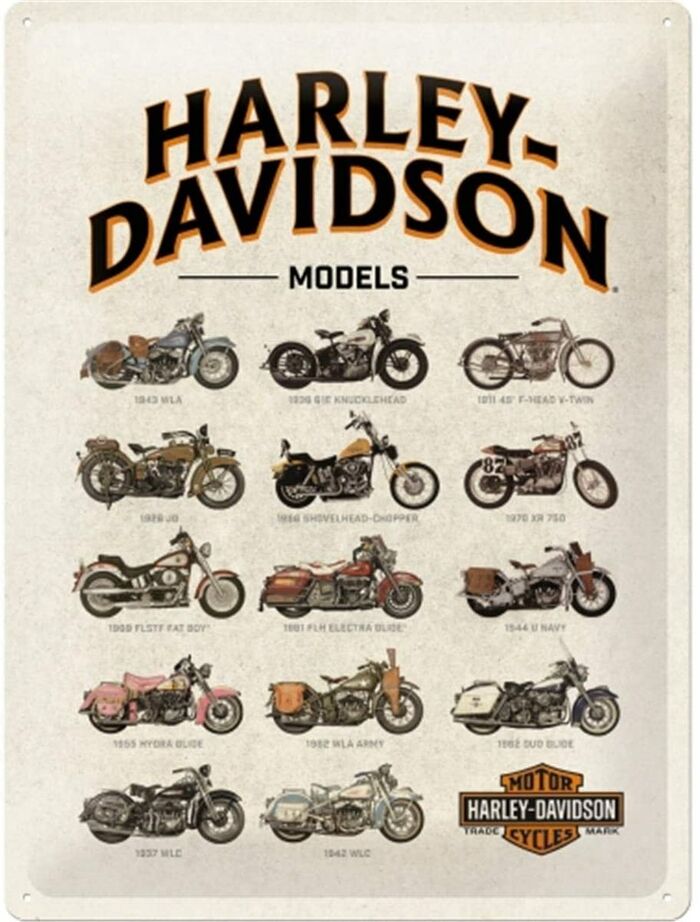 photo n°1 : Plaque Métal HARLEY DAVIDSON - Model Chart