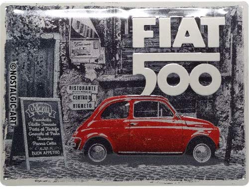 photo n°1 : Plaque Métal FIAT 500