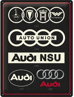 Plaque Métal AUDI - Logo Evolution