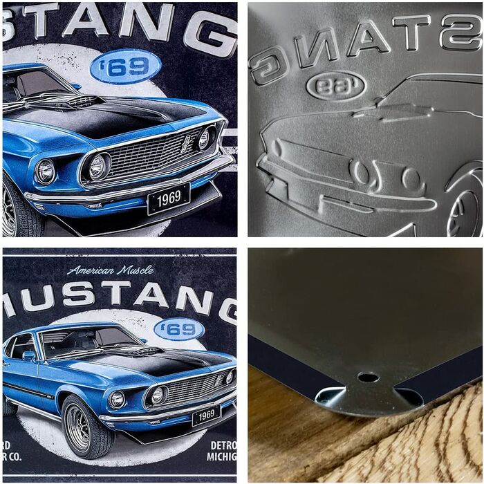 photo n°2 : Plaque métal Mustang 1969 Mach I Blue