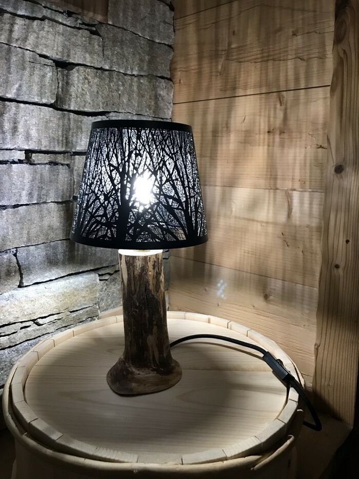 photo n°2 : Lampe à poser Bois & Métal Noir