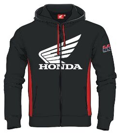 Honda Auto Racing Sweat à Capuche Imprimé Fermeture Éclair Sweat-shirt Noir Blanc Homme VENTE 