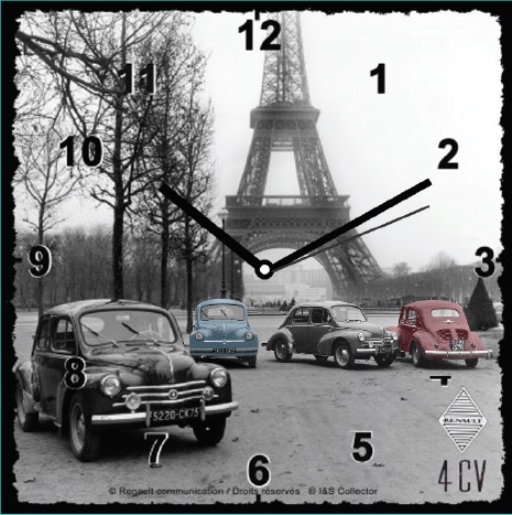 Horloge Métal RENAULT 4CV