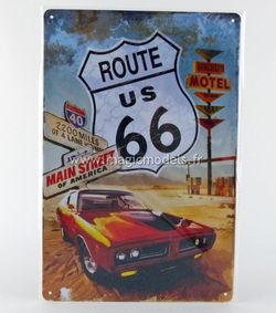 Plaque Métal ROUTE 66 Pontiac