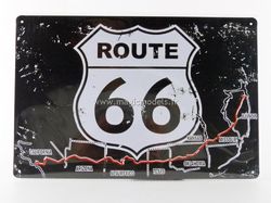 Plaque Métal Route US 66 Original