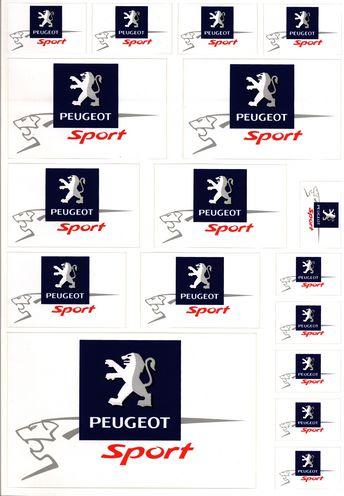 Planche Stickers Peugeot Sport