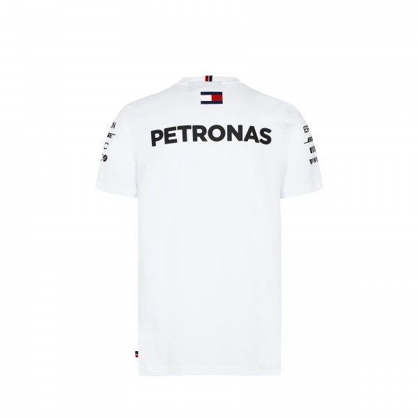 Blanc S Formula 1 T-Shirt pour Homme avec Grand Logo Mercedes-AMG Petronas 